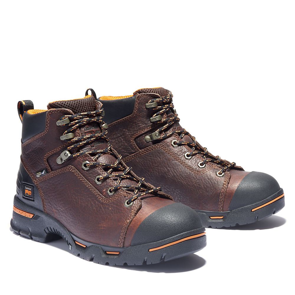 Timberland Μποτακια Εργασίας Ανδρικα Καφε - Pro® Endurance 6\" Soft Toe - Greece 3274508-EA